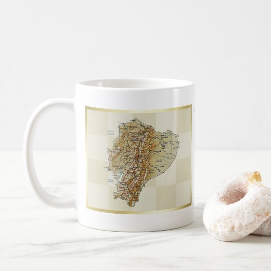 Mok Ecuador vlag + plattegrond (Met donut)