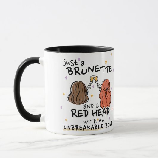 mok "Een brunette en een rood hoofd" (Links)