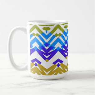 Mok, Een klassiek multicolor zigzagpatroon ontwerp Koffiemok