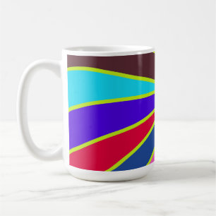 Mok, een levendig gekleurd regenboog strepenpatroo koffiemok