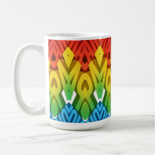 Mok, Een levendig kleurrijk zigzagpatroon ontwerp Koffiemok