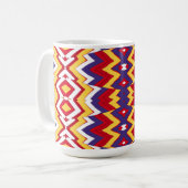 Mok, Een levendig veelkleurig zigzagpatroon ontwer Koffiemok (Voorkant links)