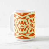 Mok, een modern rood geel creatief ontwerp koffiemok (Voorkant links)