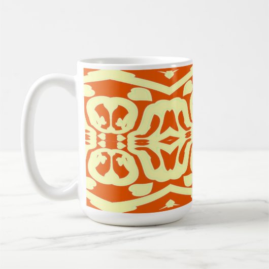 Mok, een modern rood geel creatief ontwerp koffiemok (Links)