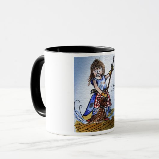 mok 'Een vrouw werkt nooit' (Voorkant links)