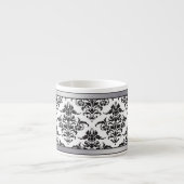Mok Elegant Black en White Damask espresso (Voorkant)