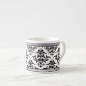 Mok Elegant Black en White Damask espresso (Voorkant rechts)
