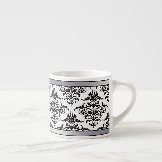 Mok Elegant Black en White Damask espresso (Rechts)