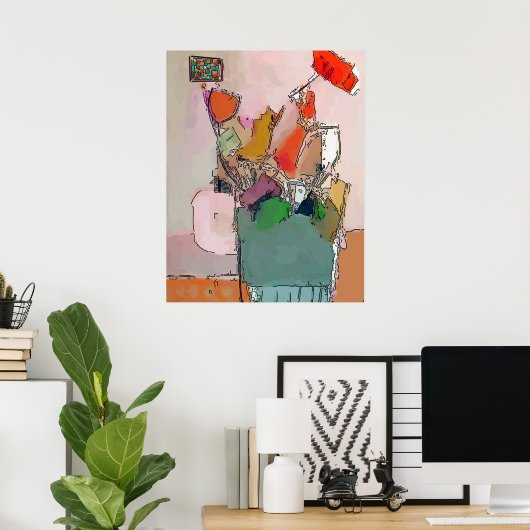 Mok en bloemen poster (Thuiskantoor)