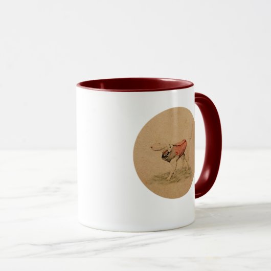 Mok- Engels Setter met canvas vest Mok (Voorkant rechts)