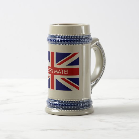 Mok Engels Union Jack flag classic beer stein (Voorkant rechts)