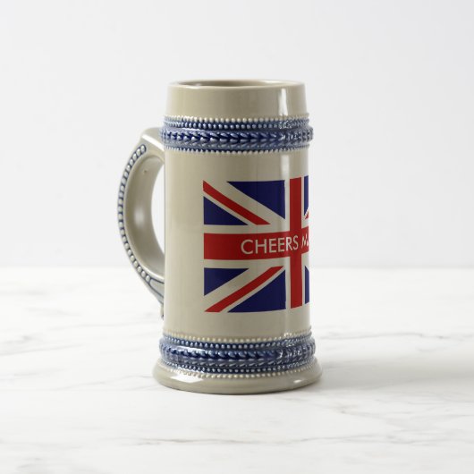 Mok Engels Union Jack flag classic beer stein (Voorkant links)