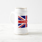 Mok Engelse Union Jack vlag witte bier stein (Voorkant links)