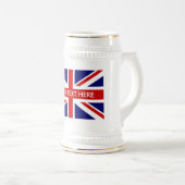 Mok Engelse Union Jack vlag witte bier stein (Voorkant rechts)