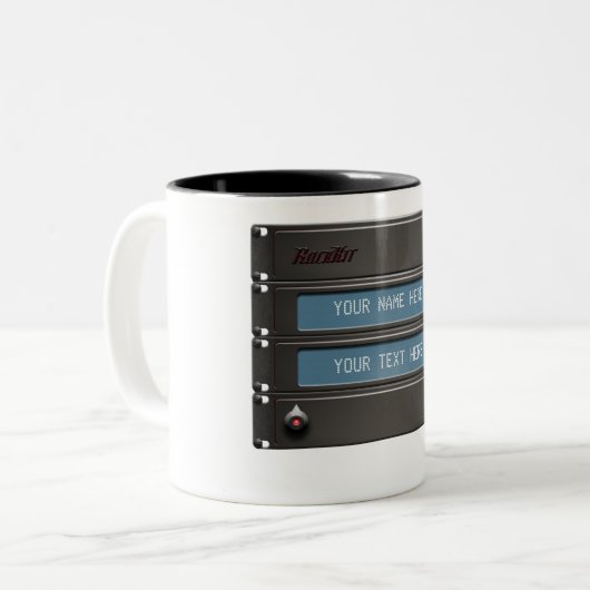 Mok engineer met 19-inch rack & tekst (Voorkant links)