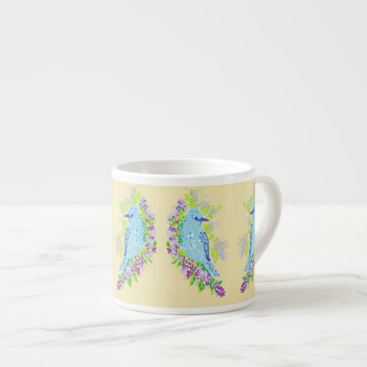 Mok Espresso/blauwe vogels (Voorkant rechts)