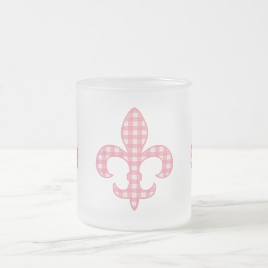 Mok Fleur de lis Pink Gingham (Center)