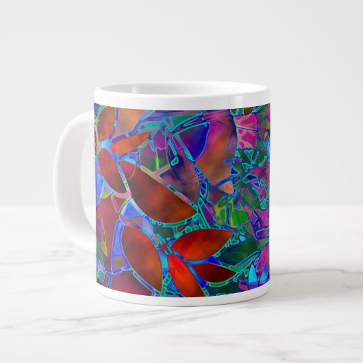Mok Floral Abstract Glas in lood (Links)