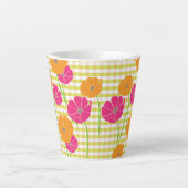 Mok Floral en Gingham Latte (Voorkant)