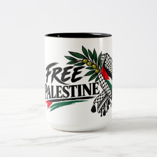 Mok Free Palestine met kaart en keffieh-motief