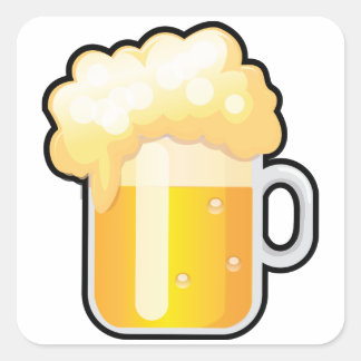 Mok Frothy Beer Vierkante Sticker