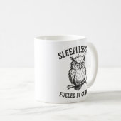 Mok 'Fueled By Caffeine Sleepless Sage Owl' (Voorkant rechts)