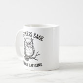 Mok 'Fueled By Caffeine Sleepless Sage Owl' (Voorkant links)