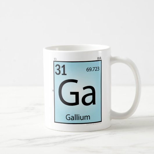 Mok gallium (Ga) Element (Rechts)