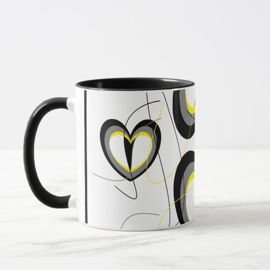 Mok Geel en zwart hart (Links)