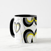 Mok Geel en zwart hart (Voorkant links)