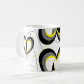 Mok Geel en zwart hart (Voorkant links)