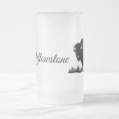 Mok-geelsteen  van glas, bevroren matglas bierpul (Center)