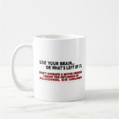 Mok "Geen Drink en geen drive" van de politie (Links)