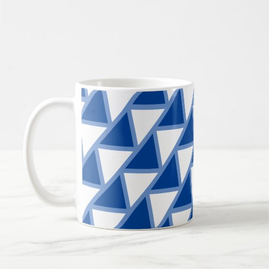 Mok - Gekleurde driehoeken in blauw (Links)