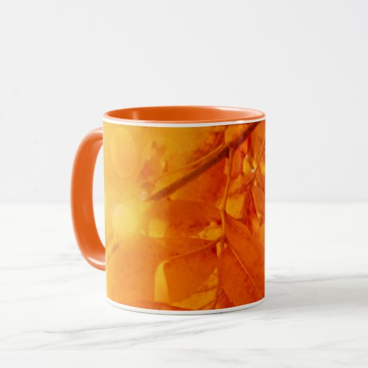 Mok Gekleurde Herfst Glow Leafs (Voorkant links)