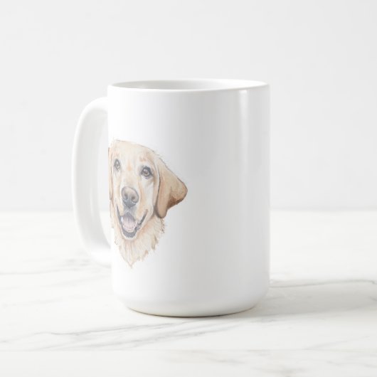 Mok gele lab Dog | 15 oz. (Voorkant links)