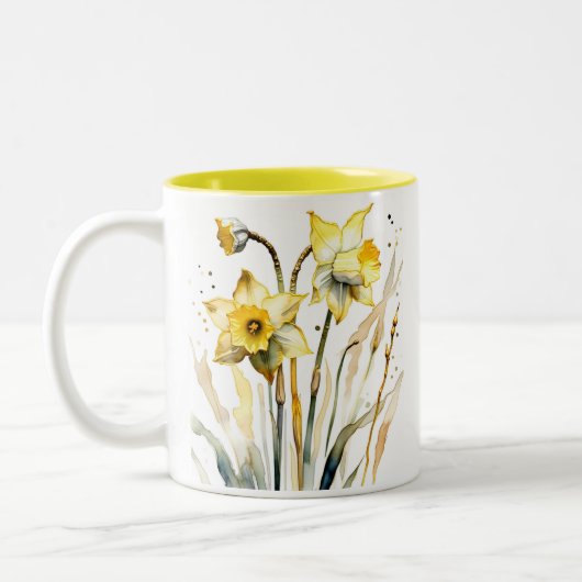 Mok. Gele Rozen Tweekleurige Koffiemok (Links)