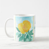 Mok gele rozenscriptie (Links)