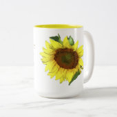 Mok Gele zonnebloem mok met gele binnenkant (Voorkant rechts)