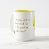 Mok Gele zonnebloem mok met gele binnenkant (Voorkant links)