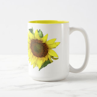 Mok Gele zonnebloem mok met gele binnenkant
