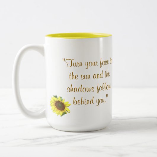 Mok Gele zonnebloem mok met gele binnenkant (Links)