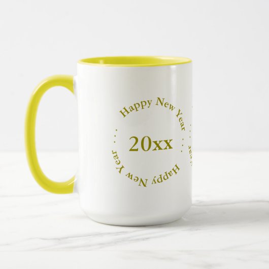 Mok - Gelukkig nieuwjaar met datum (gouden) (Links)
