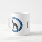 Mok, gepersonaliseerd en Malinois Rescue Logo Koffiemok (Voorkant links)