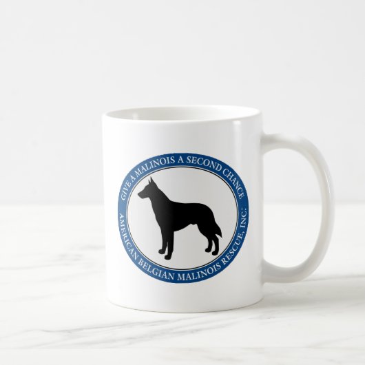 Mok, gepersonaliseerd en Malinois Rescue Logo Koffiemok (Rechts)