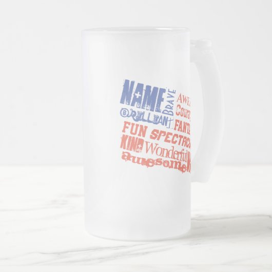 Mok Gepersonaliseerde naam (namen) Woorden USA vla (Voorkant rechts)