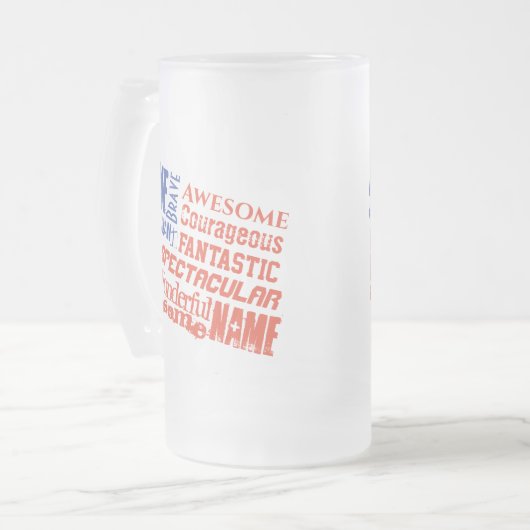 Mok Gepersonaliseerde naam (namen) Woorden USA vla (Voorkant links)