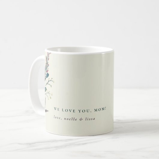 Mok geperste wilde bloemen (Voorkant links)