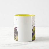 Mok geplateerde vlinder 11oz (wit/geel) (Center)