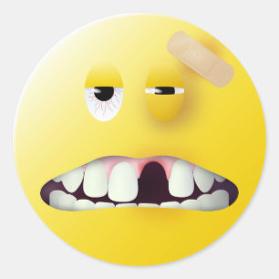 Mok geschoten gezicht ronde sticker